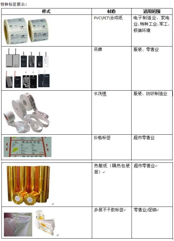 特種標簽定制